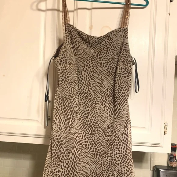 Chiffon Lined Leopard Dress evening cocktail party dress womens - Picture 8 of 12